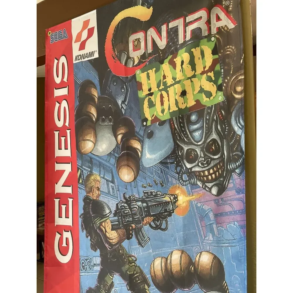 Contra Hard Corps 5ft Flag Sega Genesis 1994 Banner Poster Konami